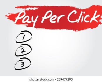 Hand writing Pay Per Click Blank List, vector concept background