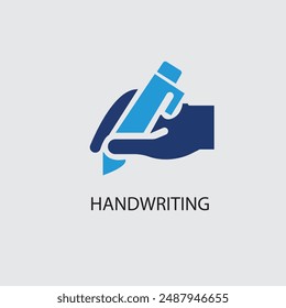 Hand writing with pen glyph icon illustration