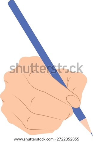  hand writing pen gripping a pen ready to write Hand holding a pencil vector cartoon illustration  front view hand left hand