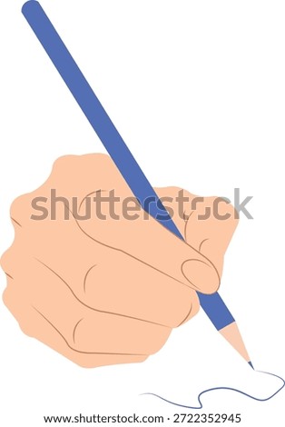  hand writing pen gripping a pen ready to write Hand holding a pencil vector cartoon illustration  front view hand left hand