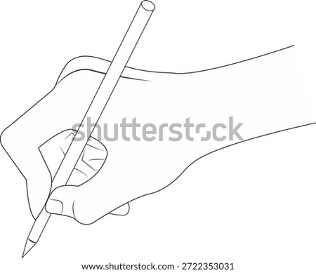  hand writing pen gripping a pen ready to write Hand holding a pencil vector cartoon illustration  front view hand left hand outline