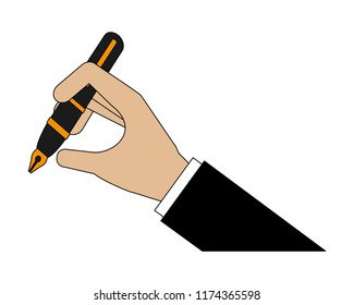 hand writing with pen ink