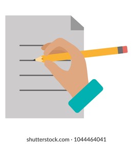 hand writing with pencil