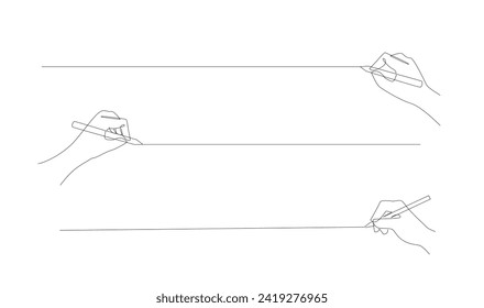 hand writing with pencil in continous line drawing vector illustration