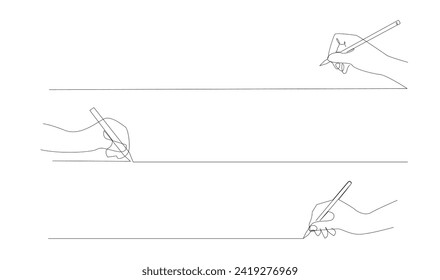 hand writing with pencil in continous line drawing vector illustration