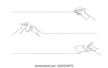hand writing with pencil in continous line drawing vector illustration