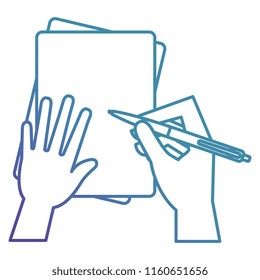 hand writing with pencil in document