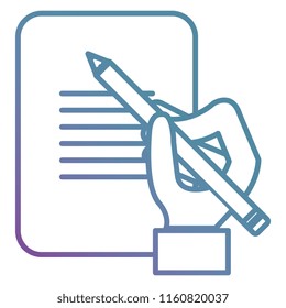 hand writing with pencil in document