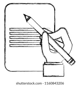 hand writing with pencil in document