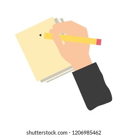 hand writing with pencil in document