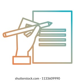 hand writing with pencil in documents