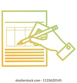 hand writing with pencil in documents
