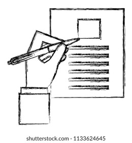 hand writing with pencil in documents