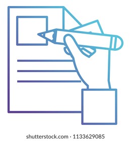 hand writing with pencil in documents