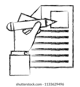 hand writing with pencil in documents