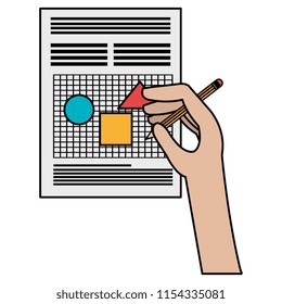 hand writing with pencil in documents paper
