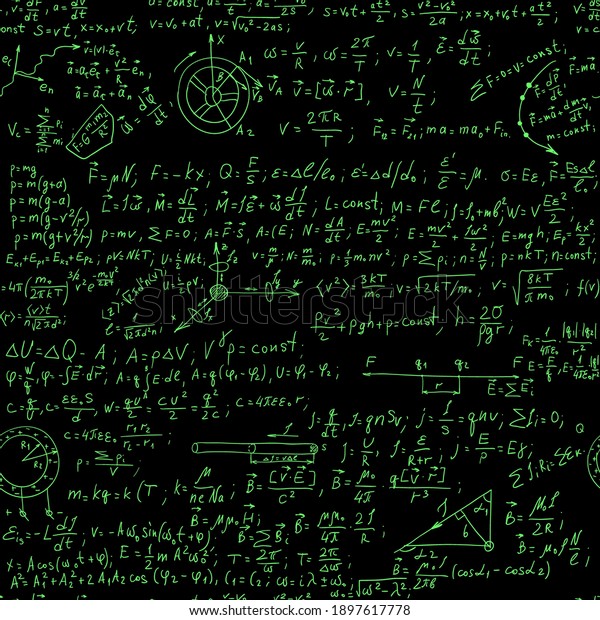 Hand Writing Physics Formula On Seamless Stock Vector Royalty Free