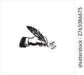 Hand Writing with a Quill Pen