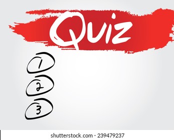 Hand writing Quiz Blank List, vector concept background