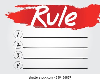 Hand writing Rule Blank List, vector concept background