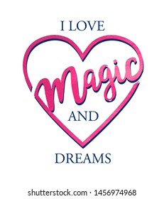Hand writing slogan and heart with foil vector.