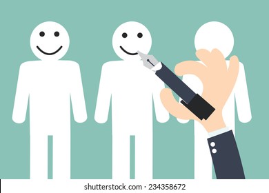 Hand writing Smiley on the Customer  - Customer Retention  svg