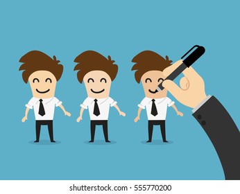 Hand writing Smiley on the Customer - Customer Retention 