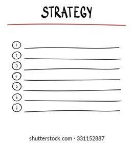  hand writing  STRATEGY  with black marker on transparent  board