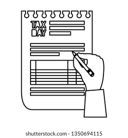 hand writing in tax documents paper