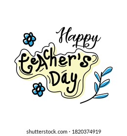 hand writing for Teacher's Day,  with nice and creative design illustration