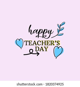 hand writing for Teacher's Day,  with nice and creative design illustration