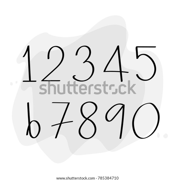 Hand Writing Text 123 Font Numbers Stock Vector Royalty Free