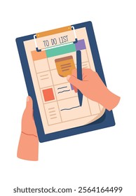 Hand writing in to-do list