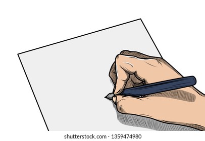 hand writing using a pen on paper
