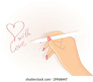 Hand writing, vector