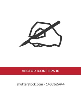 Hand writing vector icon in modern design style for web site and mobile app