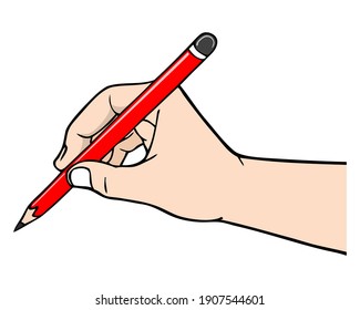 hand writing vector illustration,
isolated on white background.Top view