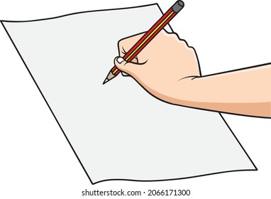 hand writing  vector illustration isolated on white background