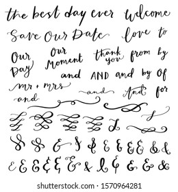 hand writing wedding element, invitation element, decoration, ornament