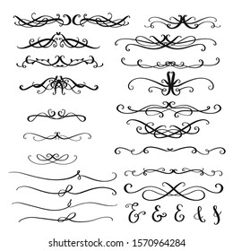 hand writing wedding element, invitation element, decoration, ornament