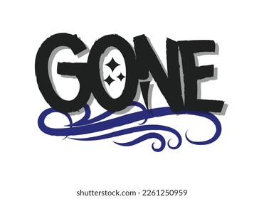 hand writing word of GONE