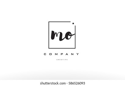 hand writing written black white alphabet company letter logo square background small lowercase design creative vector icon template 