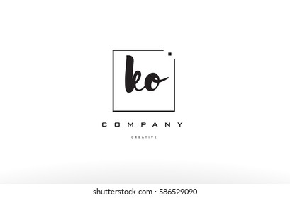 hand writing written black white alphabet company letter logo square background small lowercase design creative vector icon template 