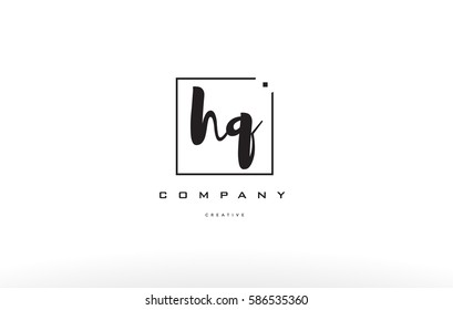 hand writing written black white alphabet company letter logo square background small lowercase design creative vector icon template 