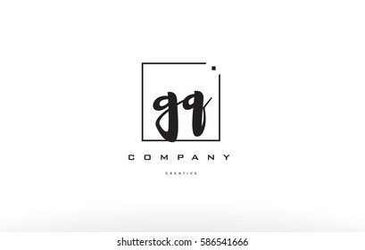 hand writing written black white alphabet company letter logo square background small lowercase design creative vector icon template 