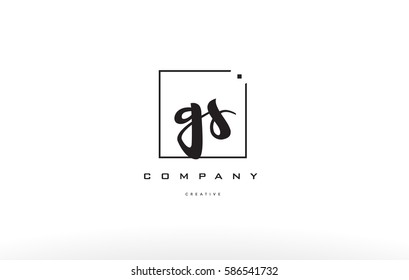 hand writing written black white alphabet company letter logo square background small lowercase design creative vector icon template 