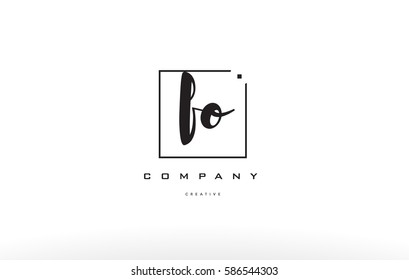 hand writing written black white alphabet company letter logo square background small lowercase design creative vector icon template 