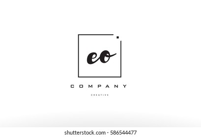 hand writing written black white alphabet company letter logo square background small lowercase design creative vector icon template 