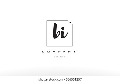 hand writing written black white alphabet company letter logo square background small lowercase design creative vector icon template 