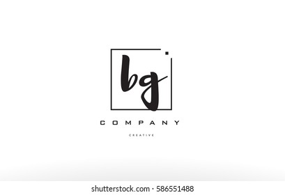 hand writing written black white alphabet company letter logo square background small lowercase design creative vector icon template 